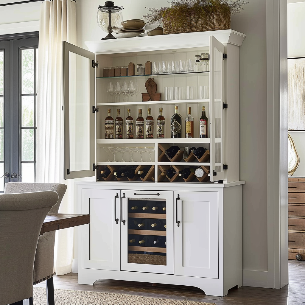 5 Stunning Modern Farmhouse Home Bar Cabinets | White Home Decor