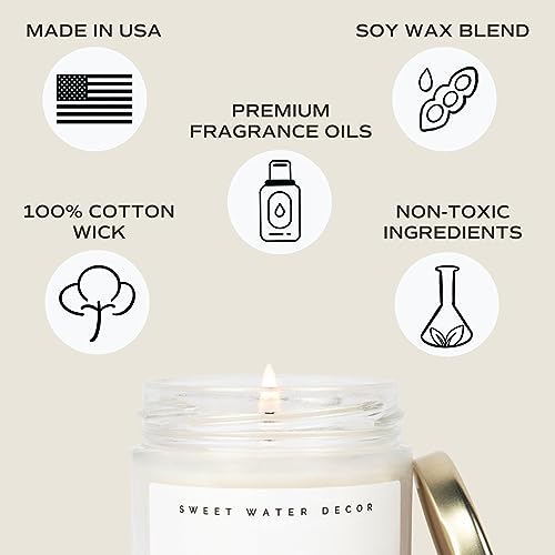 Sweet Water Decor Island Air Candle - Tropical Fruit, Sugared Citrus, Mountain Greens, Summer Scented Soy Candles for Home - 9oz Clear Jar, 40 Hour Burn Time, Made in the USA