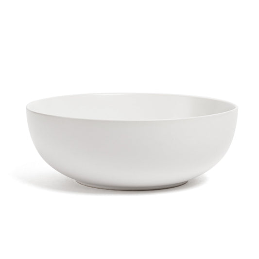 over&back Coupe Low Serving Bowl - Stoneware Dishes - All-Occasion Place Settings - 3.23qt - Semi-Matte White