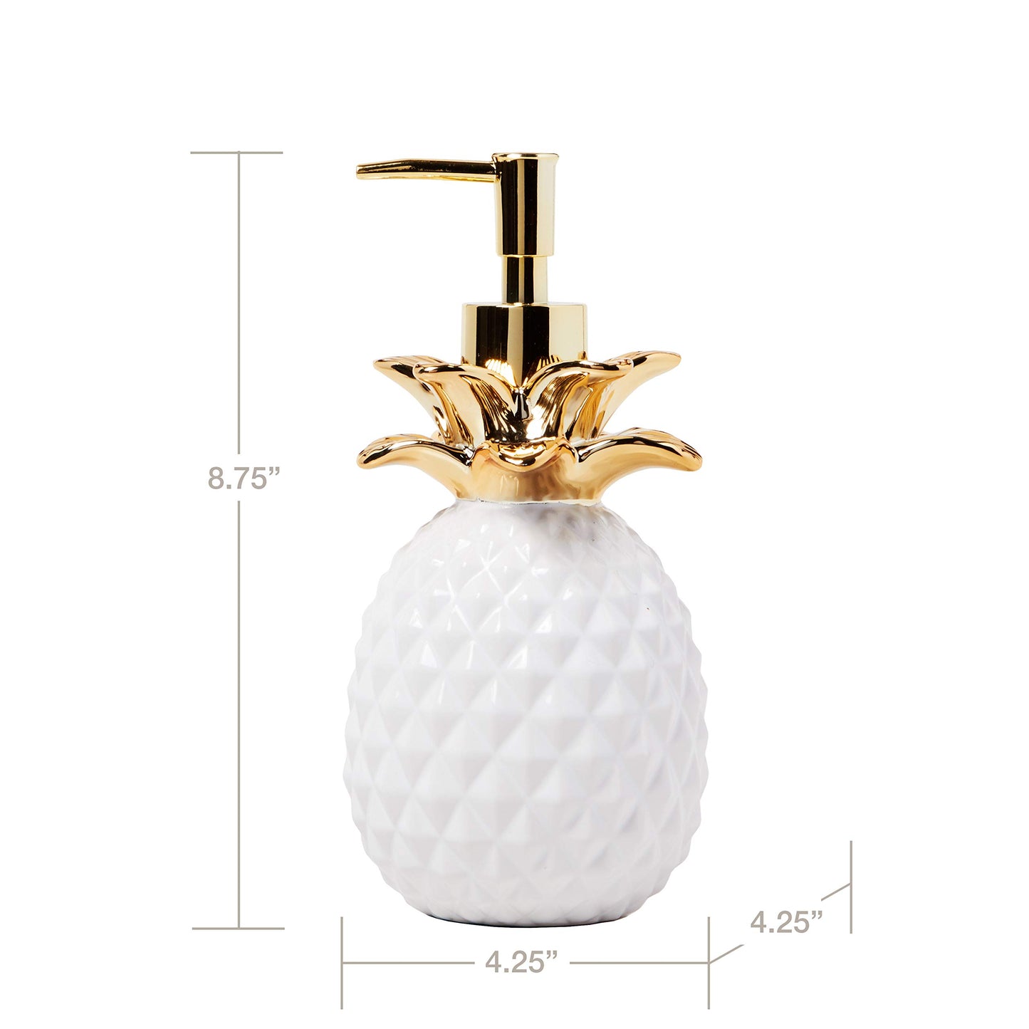 SKL Home by Saturday Knight Ltd. Gilded Pineapple Soap Dispenser, White/Gold