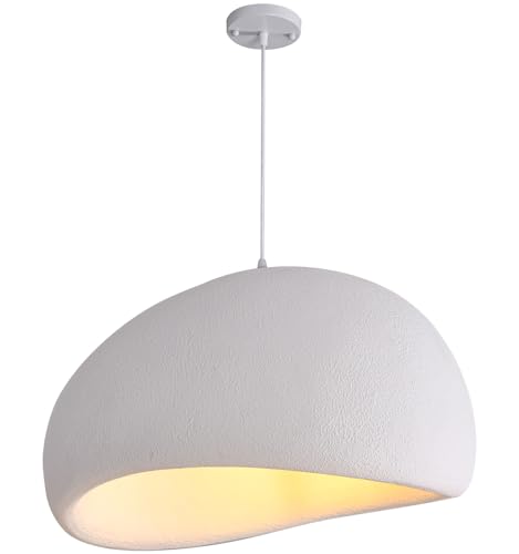 DENGNBJ 24 Inch Large Modern Pendant Light Simple Dining Room Ceiling Japanese Style Pendant Light - with E26 Base - Bird's Nest Shape Pendant Light for Bedrooms and Hallways