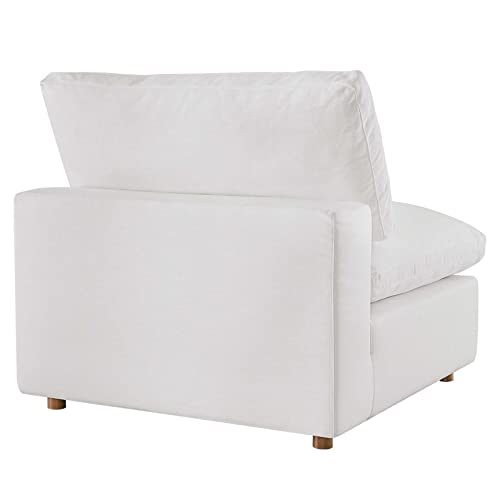 Modway Commix Down-Filled Overstuffed Upholstered 4-Piece Sectional Sofa in Pure White