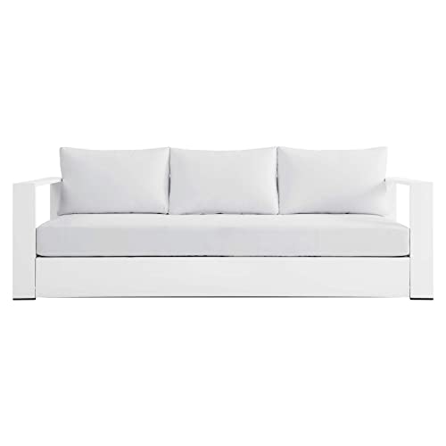 Modway Tahoe Outdoor Patio Powder-Coated Aluminum Sofa, White White