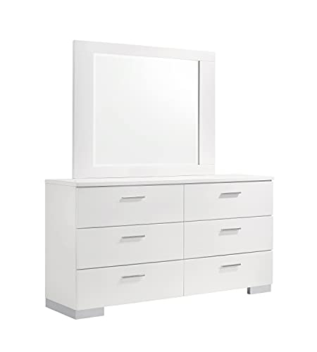 Coaster Home Furnishings Bedroom Furniture Set, Glossy White, King