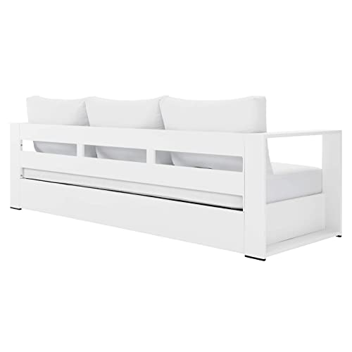 Modway Tahoe Outdoor Patio Powder-Coated Aluminum Sofa, White White