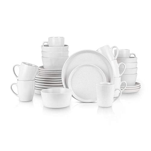 Stone Lain Albie 32-Piece Dinnerware Set Stoneware, White Speckled