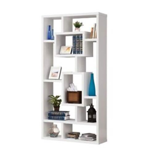 10 Shelves Bookcase Sturdy Storage White 52 X 63 Casual Wood Painted