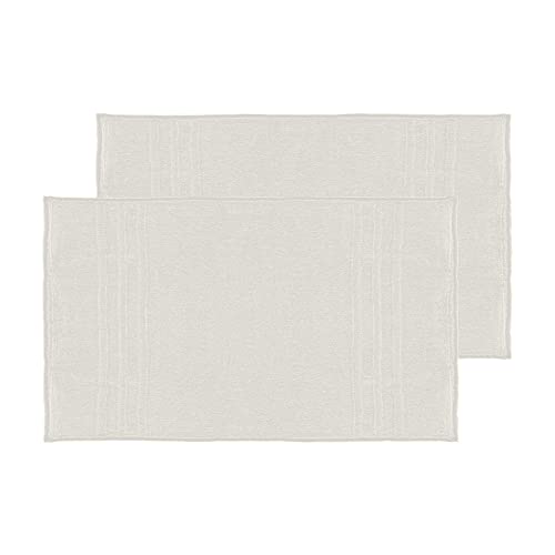 Mosobam 1000 GSM Hotel Luxury Bath Mat Rug 20X34, White, Set of 2, Bath Rugs, Viscose Made from Bamboo - Turkish Cotton