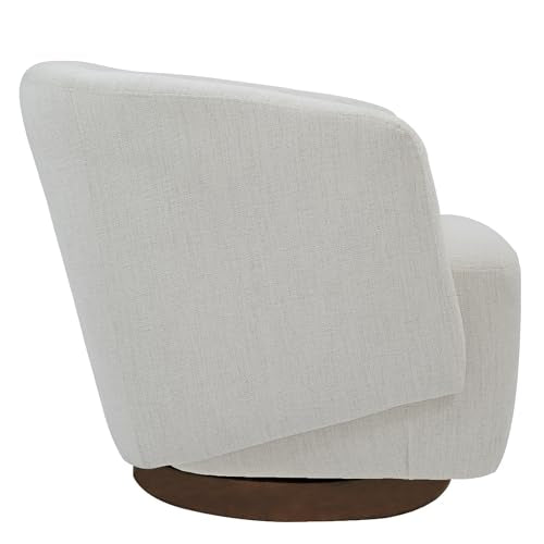 MINCETA Accent Chair,Modern Swivel Chairs for Living Room and Bedroom Reading with Wood Base,Performance Fabric in Ivory