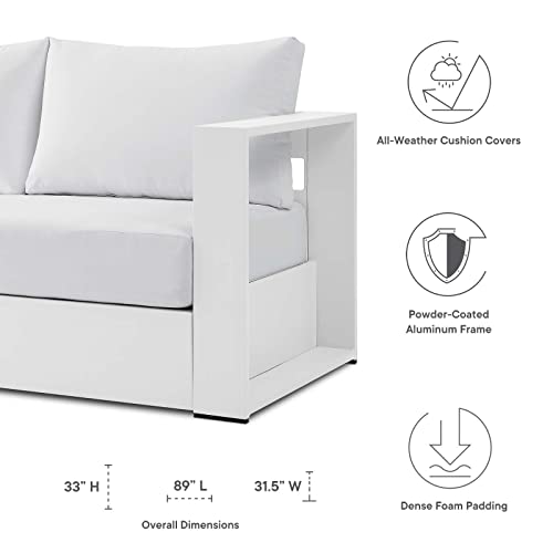 Modway Tahoe Outdoor Patio Powder-Coated Aluminum Sofa, White White