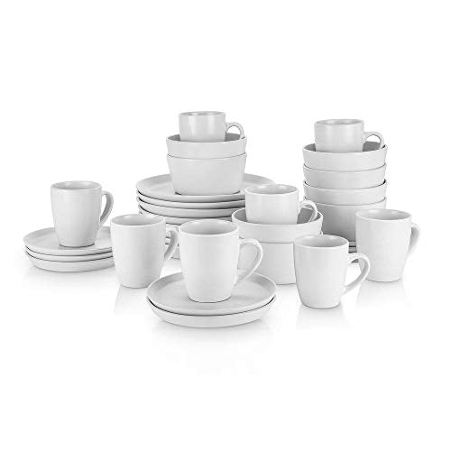 Stone Lain Albie 32-Piece Dinnerware Set Stoneware, White Speckled