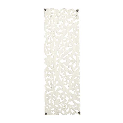 Deco 79 Wood Floral Handmade Intricately Carved Wall Decor with Mandala Design, Set of 3 48"H, 48"W, Beige