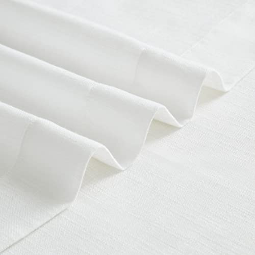 Vision Home White Pinch Pleated Semi Sheer Curtains Textured Light Filtering Window Curtains 95 inch for Living Room Bedroom Rayon Blended Pinch Pleat Drapes with Hooks 2 Panels 40" Wx95 L