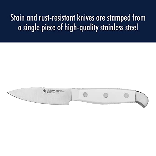 HENCKELS Statement Razor-Sharp 15-Piece White Handle Knife Set with Block, German Engineered Knife Informed by over 100 Years of Mastery