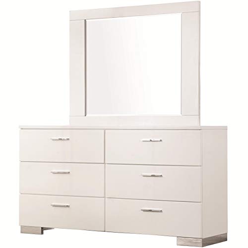 Coaster Home Furnishings Bedroom Furniture Set, Glossy White, King