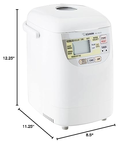 Zojirushi BB-HAC10 Home Bakery 1-Pound-Loaf Programmable Mini Breadmaker, White