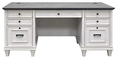 Martin Furniture Double Pedestal Desk, White