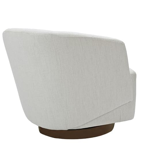 MINCETA Accent Chair,Modern Swivel Chairs for Living Room and Bedroom Reading with Wood Base,Performance Fabric in Ivory