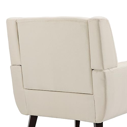 UIXE Accent Chairs Set of 2, Modern Living Room Arm Chair Button Tufted Armchair, Comfy Upholstered Club Lounge Sofa Seat Reading Chair Bedroom Side Seating for Home Office (White)