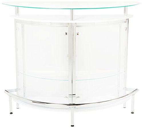 Coaster Home Furnishings Amarillo 2-Tier Bar Unit White and Chrome