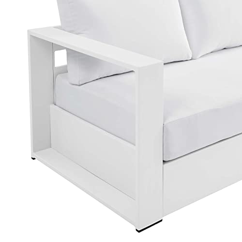 Modway Tahoe Outdoor Patio Powder-Coated Aluminum Sofa, White White