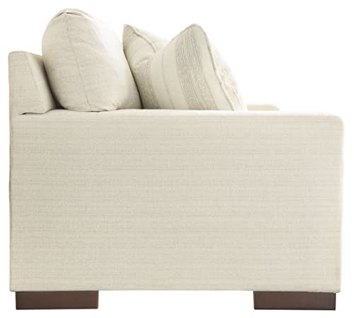 Signature Design by Ashley Maggie Contemporary Upholstered Sofa with Accent Pillows, Off-White