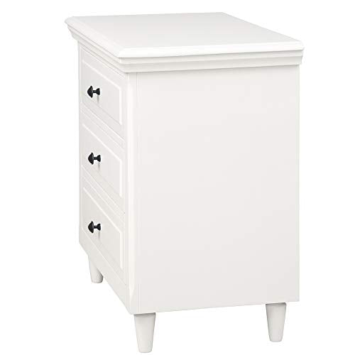 TITA-DONG 3 Drawer Wood Nightstand Set of 2, White Wood Bedside Table,3 Drawers Dresser Side End Table Cabinet Drawers Chest for Bedroom/Living Room/Office (Fully Assembled)