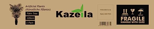 Kazeila Artificial Palm Tree 4FT Tall Faux Tropical Palm Plant with White Taper Planter Fake Greenery Potted Plant for Home Office Decor Indoor