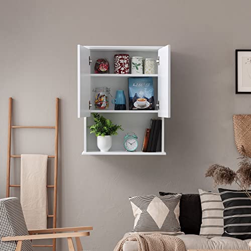 VANIRROR Bathroom Wall Cabinet Wooden Medicine Cabinet Buffering Hinge MDF Material Over Toilet Storage 23"x29" and Adjustable Shelves Cupboard Above Toilet with Large Space