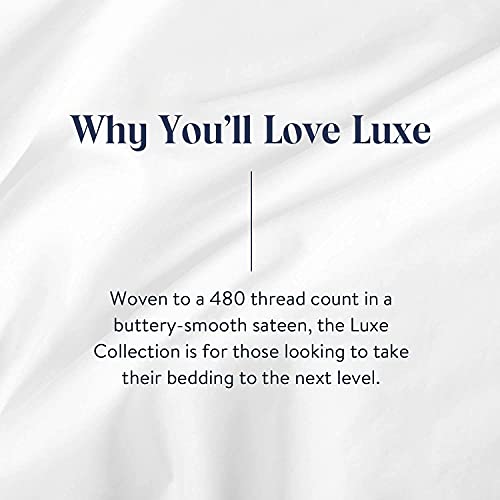 Brooklinen Luxury Sateen 4 Piece Sheet Set - 100% Cotton, King Size in White - 1 Fitted Sheet, 1 Flat Sheet, 2 Pillowcases | Best Luxury Sheets