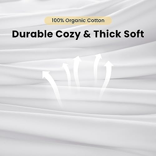 LBRO2M 100% Egyptian Cotton 1200 Thread Count Sheets Set King Size,Bed Sheet 4 Piece Sets,16 inches Deep Pocket,All Season,Bedding Super Soft (White)