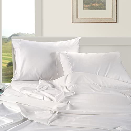 LANE LINEN 100% Egyptian Cotton Bed Sheets - 1000 Thread Count 4-Piece White King Set Bedding Sateen Weave Luxury Hotel 16" Deep Pocket (Fits Upto 17" Mattress)