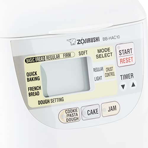 Zojirushi BB-HAC10 Home Bakery 1-Pound-Loaf Programmable Mini Breadmaker, White