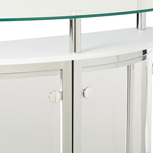 Coaster Home Furnishings Amarillo 2-Tier Bar Unit White and Chrome