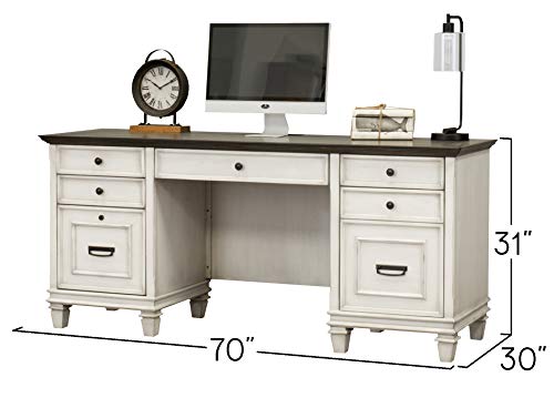 Martin Furniture Double Pedestal Desk, White