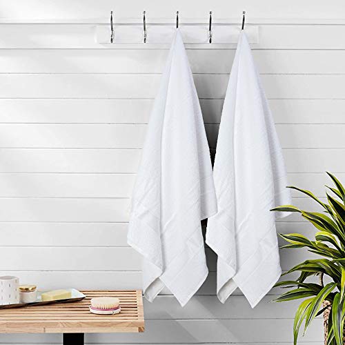 Belizzi Home Ultra Soft 6 Pack Cotton Towel Set, Contains 2 Bath Towels 28x55 inch, 2 Hand Towels 16x24 inch & 2 Wash Coths 12x12 inch, Ideal Everyday use, Compact & Lightweight - White