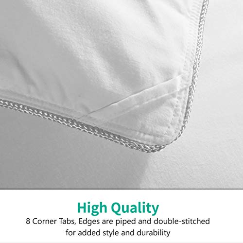 APSMILE Luxurious Oversized King Feathers Down Comforter, Ultra-Soft Pima Cotton Down Duvet, Hotel Collection Down Comforter Medium Warmth All Season Fluffy Duvet Insert (120x98, White)