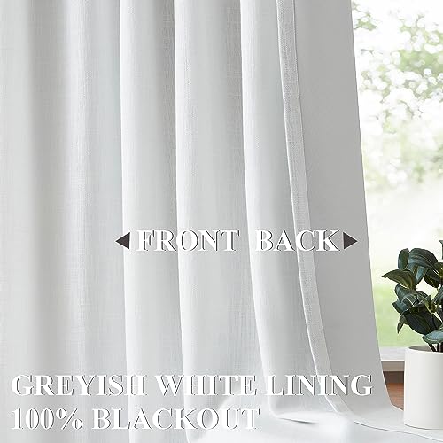 Vision Home White Pinch Pleated Full Blackout Curtains Thermal Insulated Window Curtains 95 inch for Living Room Bedroom Room Darkening Pinch Pleat Drapes with Hooks Back Tab 2 Panel 40" Wx95 L