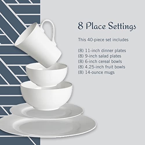 Mikasa 5225580 40 Piece Delray Bone China Dinnerware Set