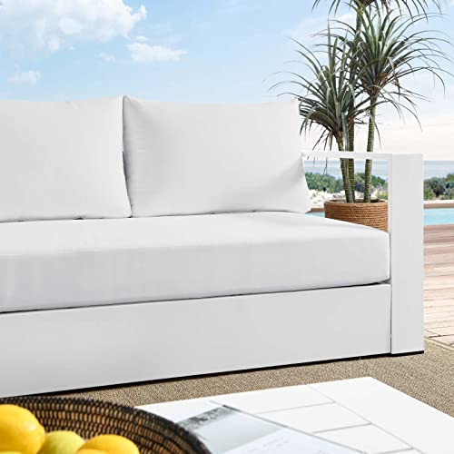 Modway Tahoe Outdoor Patio Powder-Coated Aluminum Sofa, White White