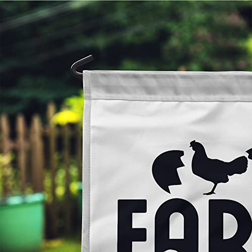 Farm Fresh Eggs 2 - White Garden Flag 12'' x 18'' - Heavy Canvas for outside outdoor funny decor - unisex men women