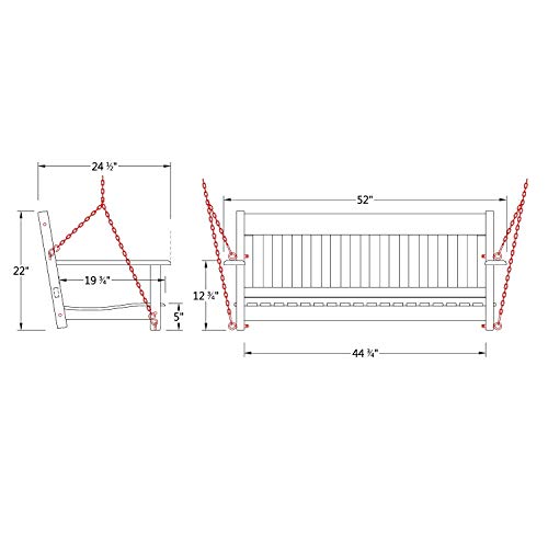 Cambridge Casual Solid Wood Bentley Patio Porch Swing, White