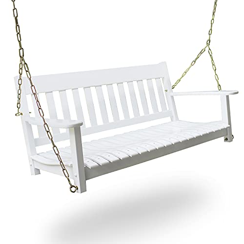 Cambridge Casual Solid Wood Bentley Patio Porch Swing, White