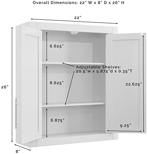 Crosley Furniture Savannah Wall Cabinet, White