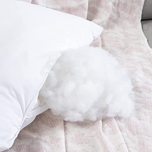 EMEMA Pack of 4 Throw Pillow Inserts Fluffy Plump Decorative Cushion Inner White Premium Stuffer Soft Rectangle Warm for Sleeping Bed Couch Sofa Bedroom 12x20 Inch 30x50 cm