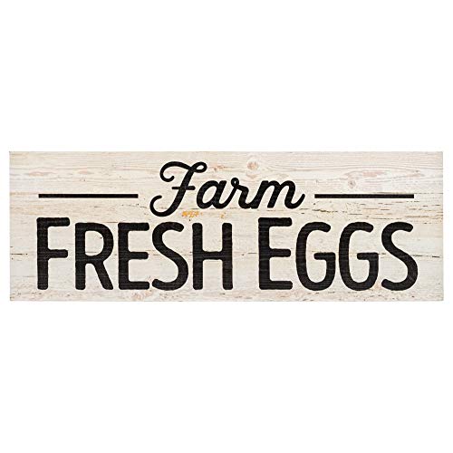 P. Graham Dunn Farm Fresh Eggs White Wash 15.75 x 5.5 Inch Solid Pine Wood Plank Wall Plaque Sign