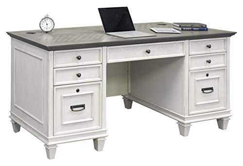 Martin Furniture Double Pedestal Desk, White