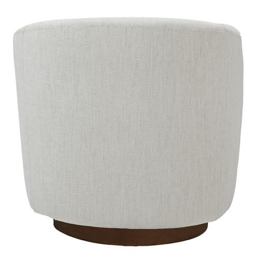 MINCETA Accent Chair,Modern Swivel Chairs for Living Room and Bedroom Reading with Wood Base,Performance Fabric in Ivory