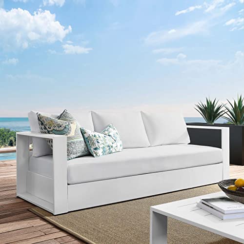 Modway Tahoe Outdoor Patio Powder-Coated Aluminum Sofa, White White