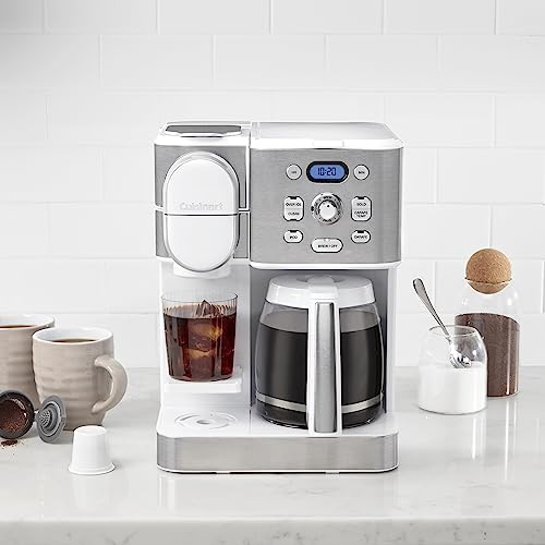 Cuisinart Coffee Maker, 12-Cup Glass Carafe, Automatic Hot & Iced Coffee Maker, Single Server Brewer, Stainless Steel, SS-16W